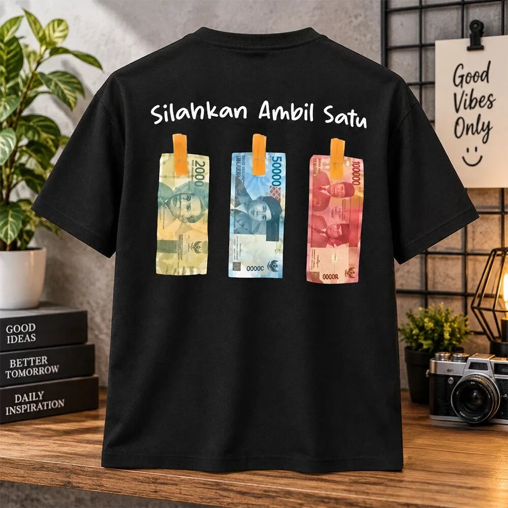 Silahkan Ambil Satu Please Take One Indonesian Rupiah Cash T-Shirt Streetwear Gift Ideas - Foxy23shop
