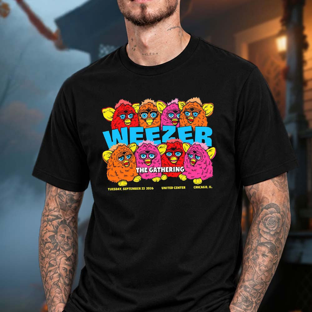 Weezer Chicago IL Event Poster T-Shirt Weezer Merch Presents For Music Lovers - Foxy23shop