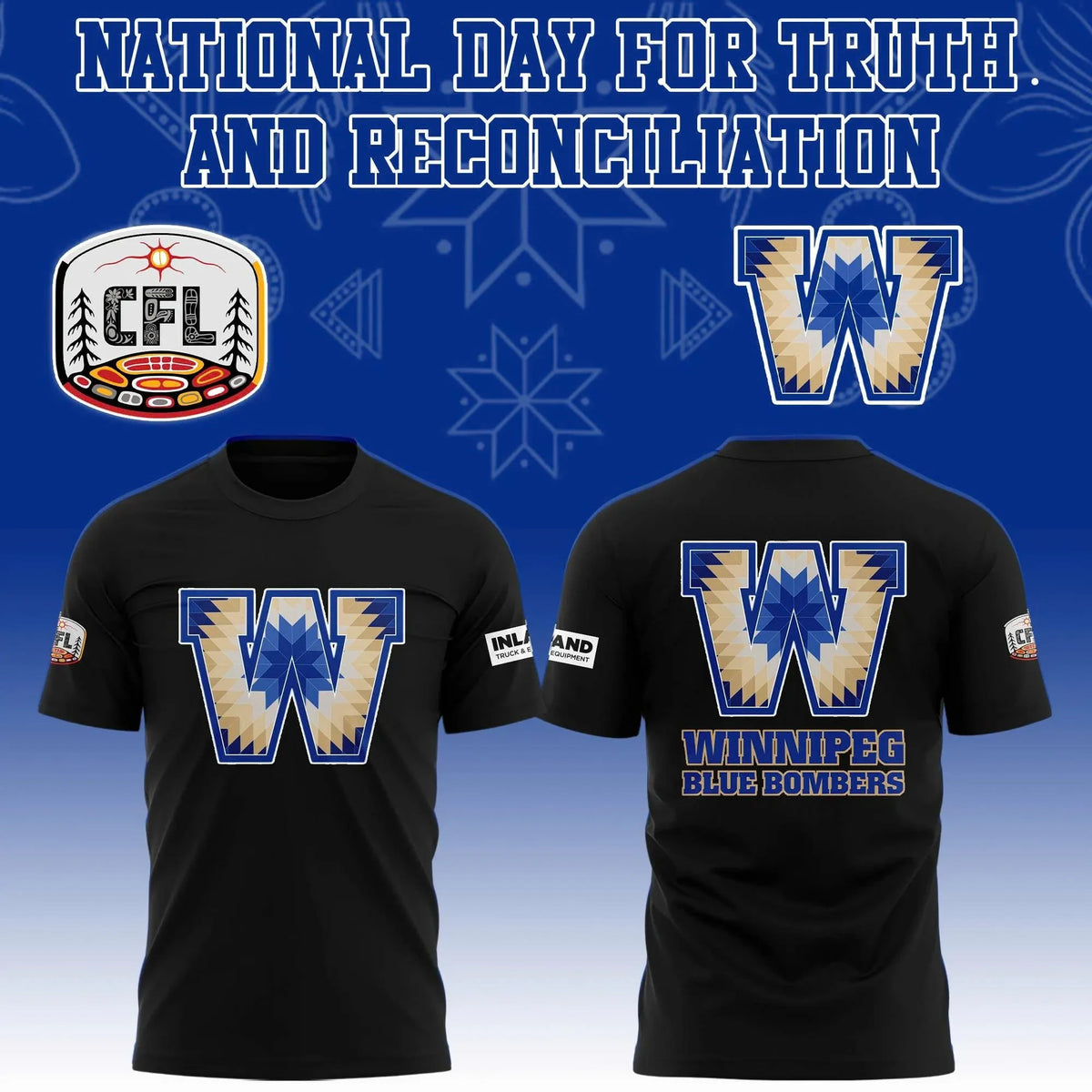 Winnipeg Blue Bombers Merch CFL Indigenous League Shield T-Shirt Best Gifts For Football Lovers - Foxy23shop