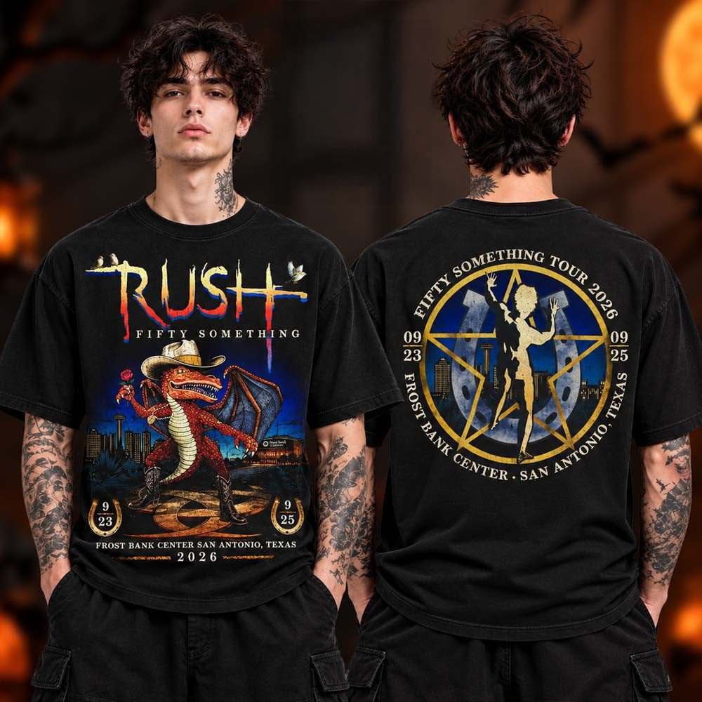 Rush Fifty Something Tour San Antonio Texas Event T-Shirt Rush Merch Rock Lover Gift Idea - Foxy23shop