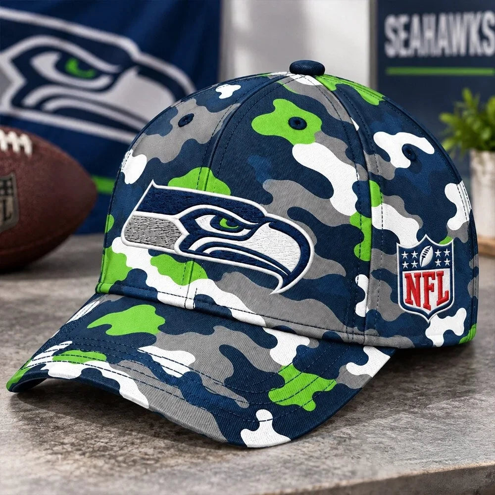 Seattle Seahawks 2026 NFL Football Camo Hat Seattle Seahawks Baseball Cap Gifts For The 12s - Foxy23shop