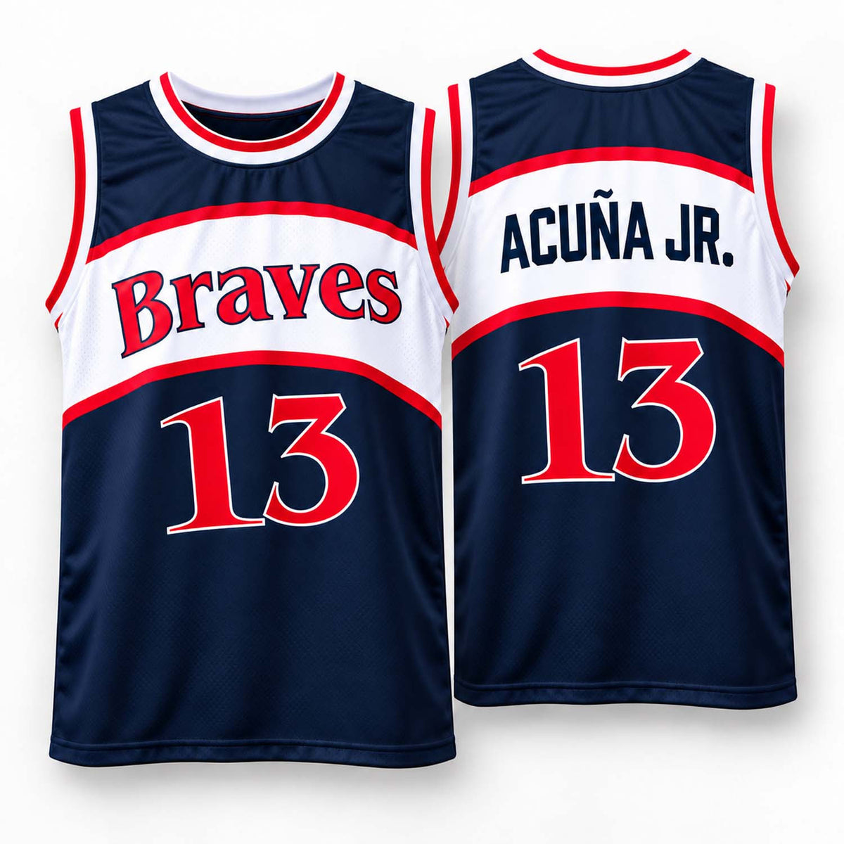 Atlanta Braves Ronald Acuna Jr Basketball Jersey Ronald Acuna Jr Merch Fan Gear - Foxy23shop