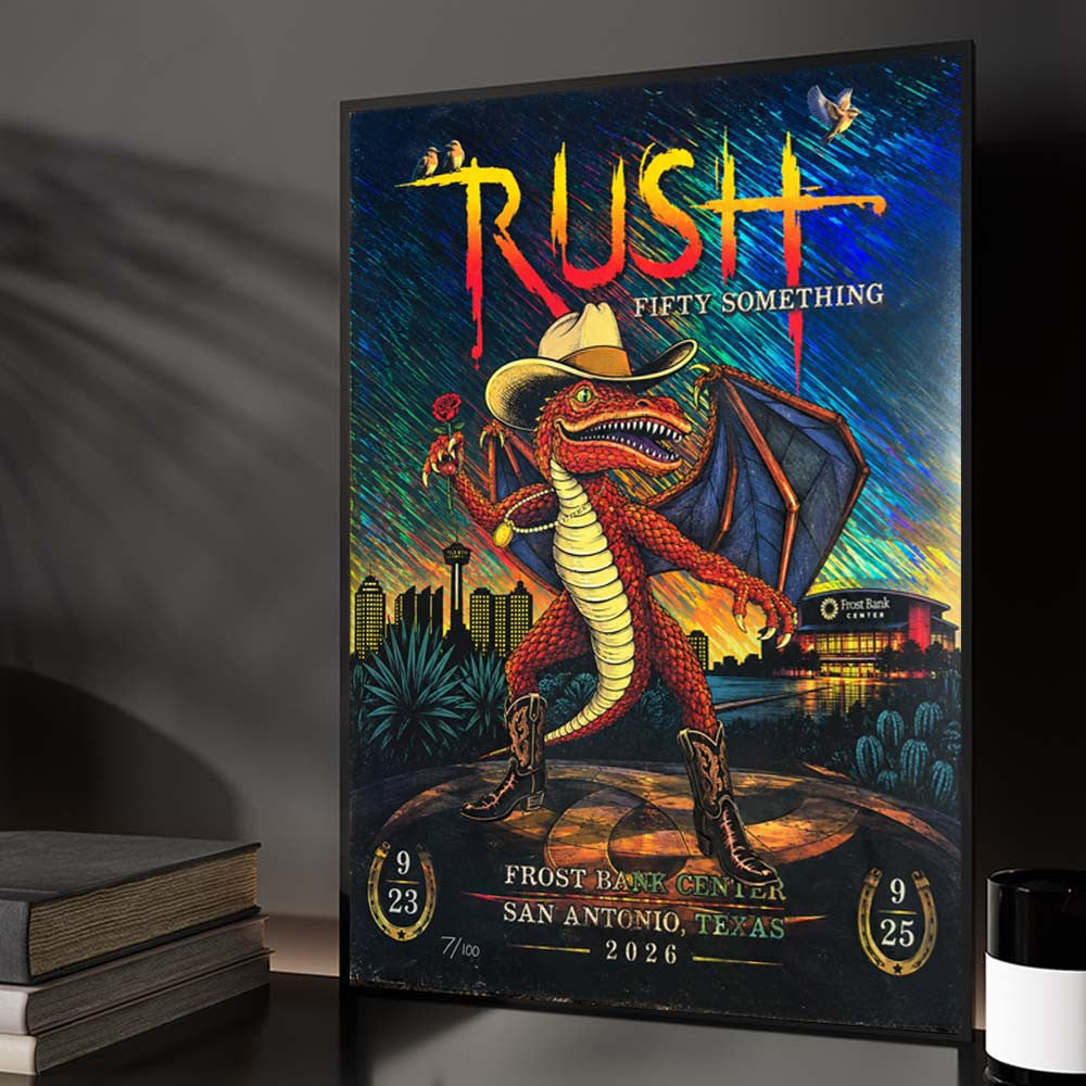 Rush Fifty Something Tour San Antonio Texas Event Poster Best Wall Decor Presents For Rush Lovers - Foxy23shop