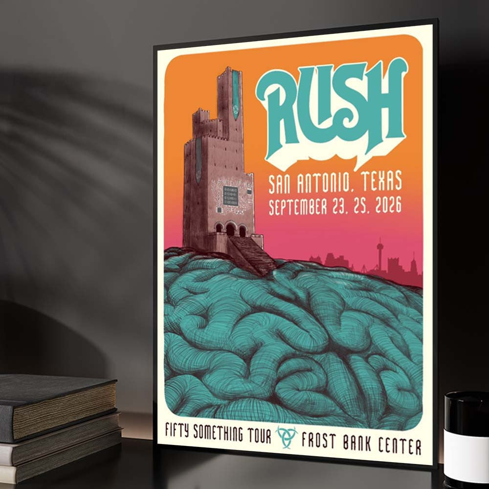 Rush Fifty Something Tour San Antonio Texas Event Poster Best Wall Decor Rush Fans Gifts - Foxy23shop