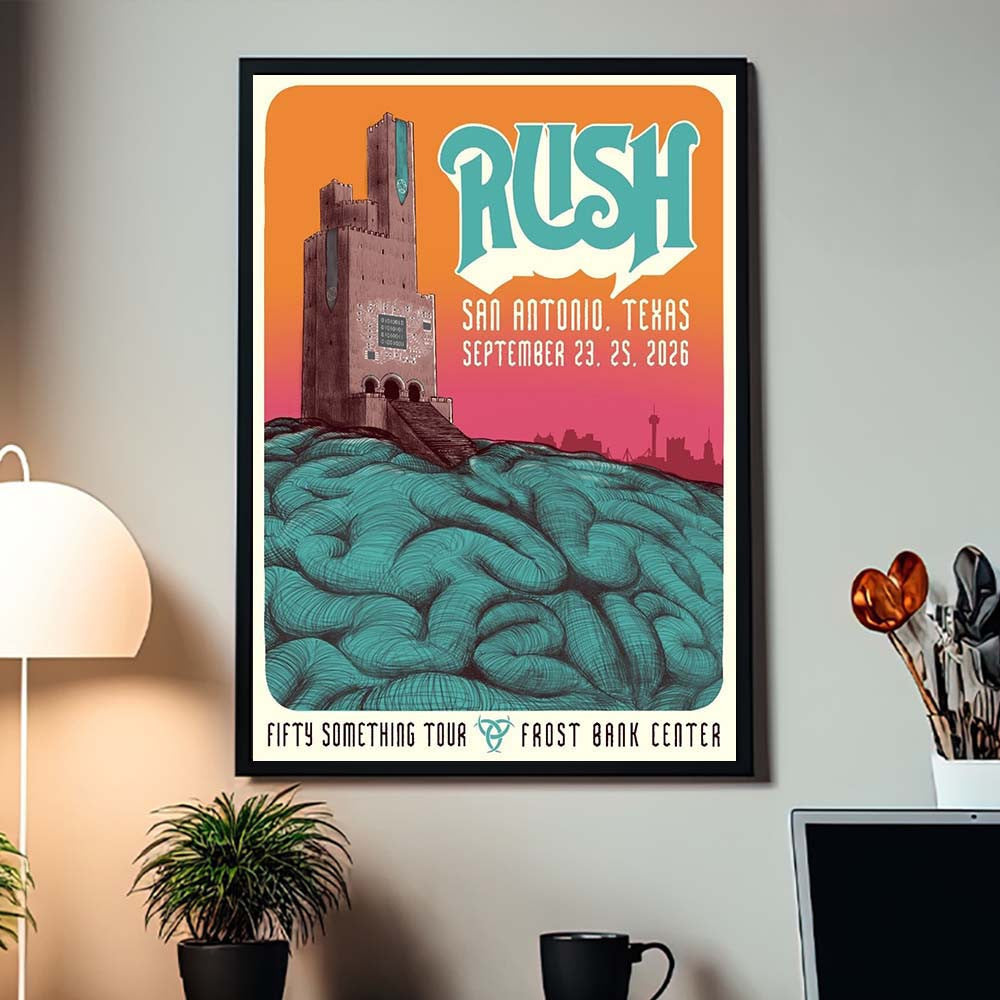 Rush San Antonio TX Fifty Something Tour 2026 Event Poster Rush Merch Gifts For Rock Fans - Foxy23shop
