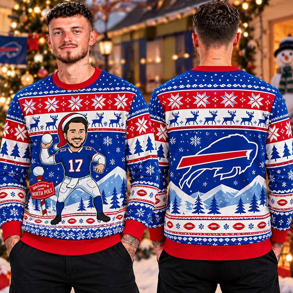 Buffalo Bills NFL Player Christmas Ugly Sweater Buffalo Bills Merch Football Fan Gear - Foxy23shop