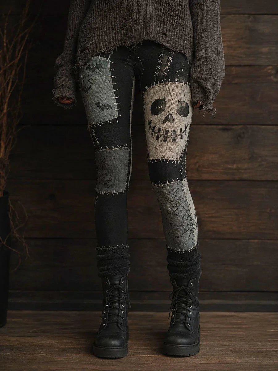 Dark Gothic Style Leggings Scary Halloween Costume Presents For Wife - Foxy23shop
