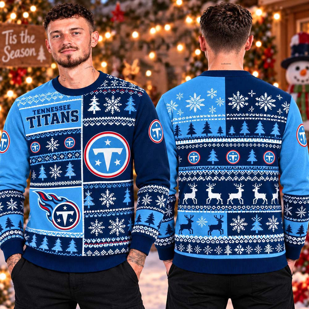 Tennessee Titans NFL Old And New Chapter Ugly Christmas Sweater Tennessee Titans Apparel Fan Gear - Foxy23shop