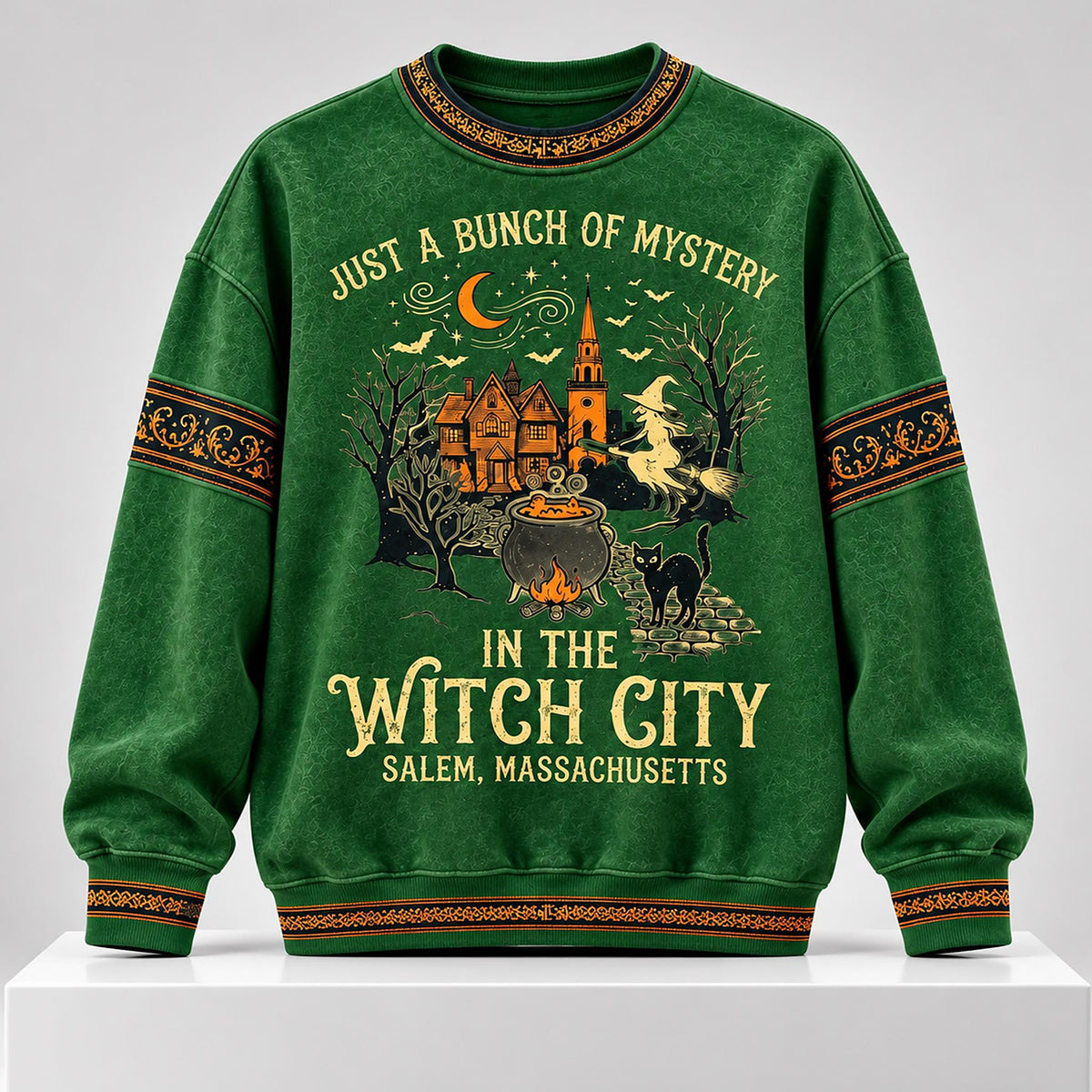 Just A Bunch Of Mystery In The Witch City Halloween 2026 Sweater Halloween Clothing Gifts For Sister - Foxy23shop