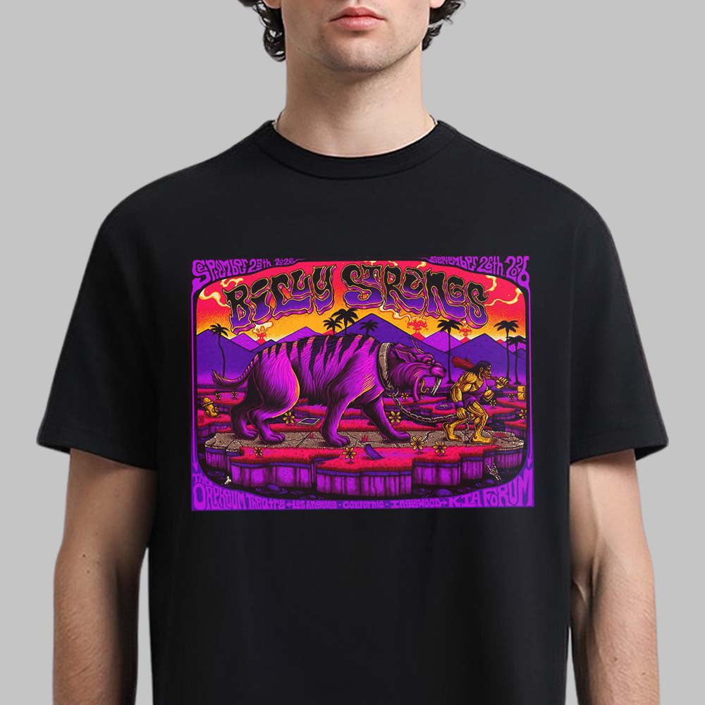 Billy Strings Los Angeles And Inglewood California 2026 Dual Night Poster T-Shirt Gifts For Billy Strings Lovers - Foxy23shop