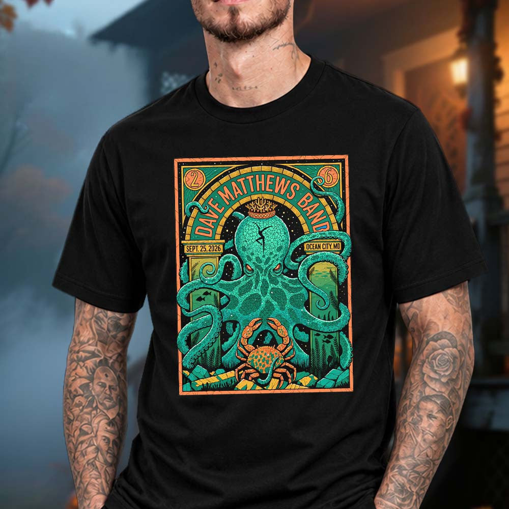 Dave Matthews Band Ocean City MD Event Poster T-Shirt Dave Matthews Merch Fan Gift - Foxy23shop