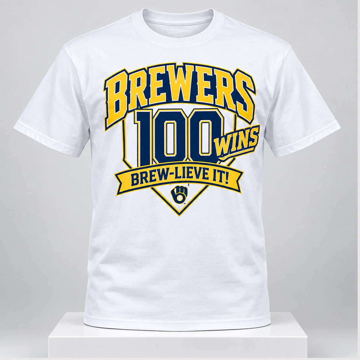 Milwaukee Brewers 100 Wins Brew Lieve It 2026 T-Shirt Milwaukee Brewers Merch Fan Gear - Foxy23shop