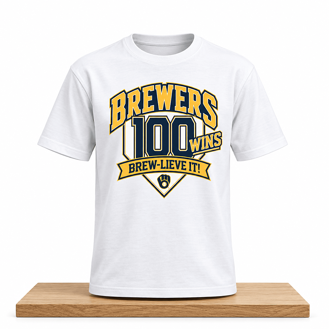 Milwaukee Brewers 100 Wins Brew Lieve It 2026 T-Shirt Milwaukee Brewers Merch Gifts For Fans - Foxy23shop