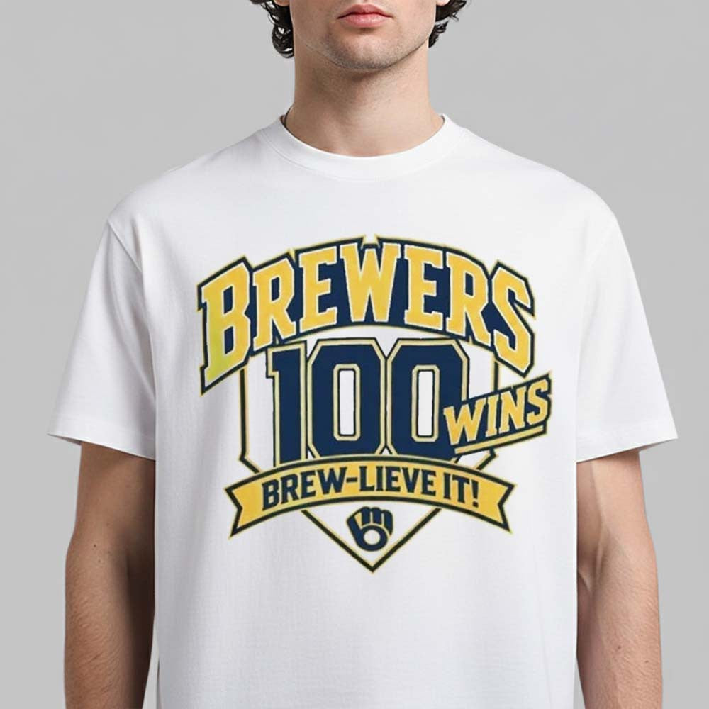Milwaukee Brewers Merch Commemorative 100 Wins T-Shirt Gift For Brew Crew - Foxy23shop