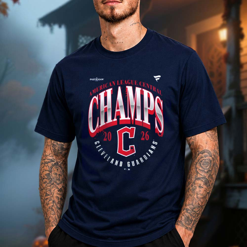 Cleveland Guardians Merch 2026 AL Central Division Champions Locker Room T-Shirt Fan Gear - Foxy23shop
