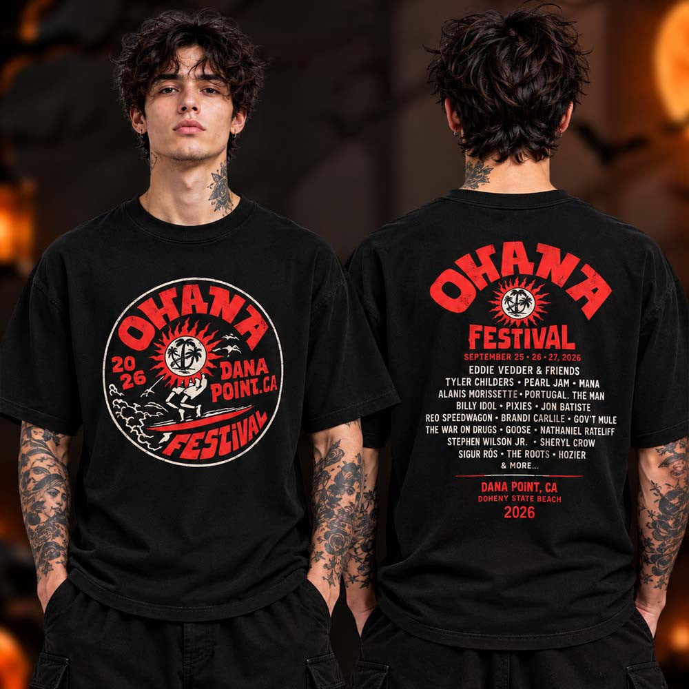 Ohana Festival Merch Collection Sunny Surfer 2026 T-Shirt Presents For Music Lovers - Foxy23shop