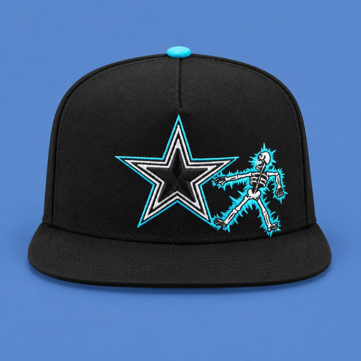 Dallas Cowboys Electric Shock Skeleton Halloween Snapback Hat Dallas Cowboys Merch Fan Gear - Foxy23shop
