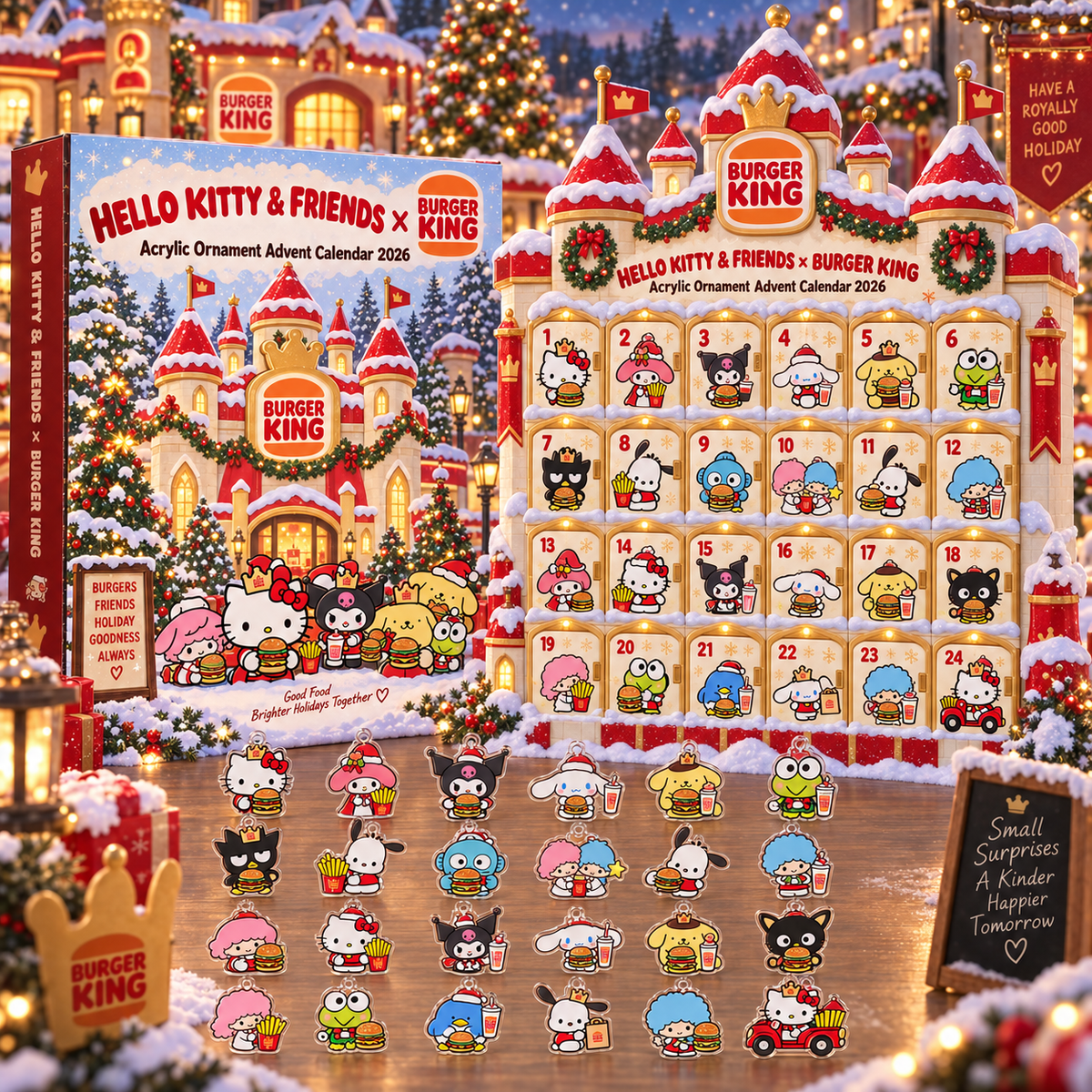 Hello Kitty And Friends x Burger King Advent Calendar 2026 Cheap Christmas Ornament Gifts For Her - Foxy23shop