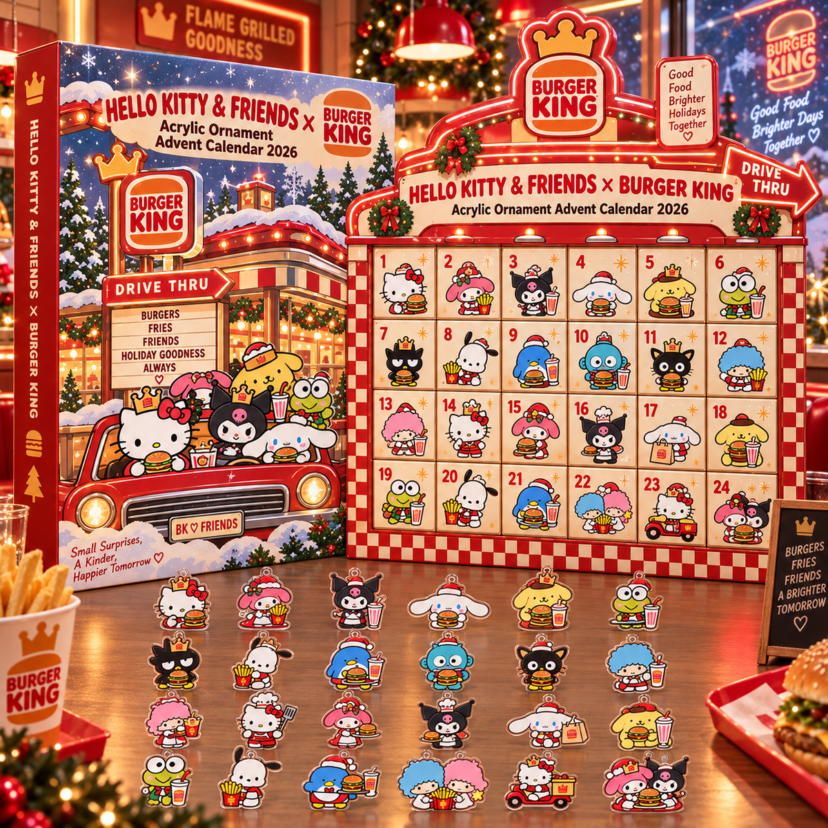 Hello Kitty And Friends x Burger King Advent Calendar 2026 Christmas Tree Decoration Ornament - Foxy23shop
