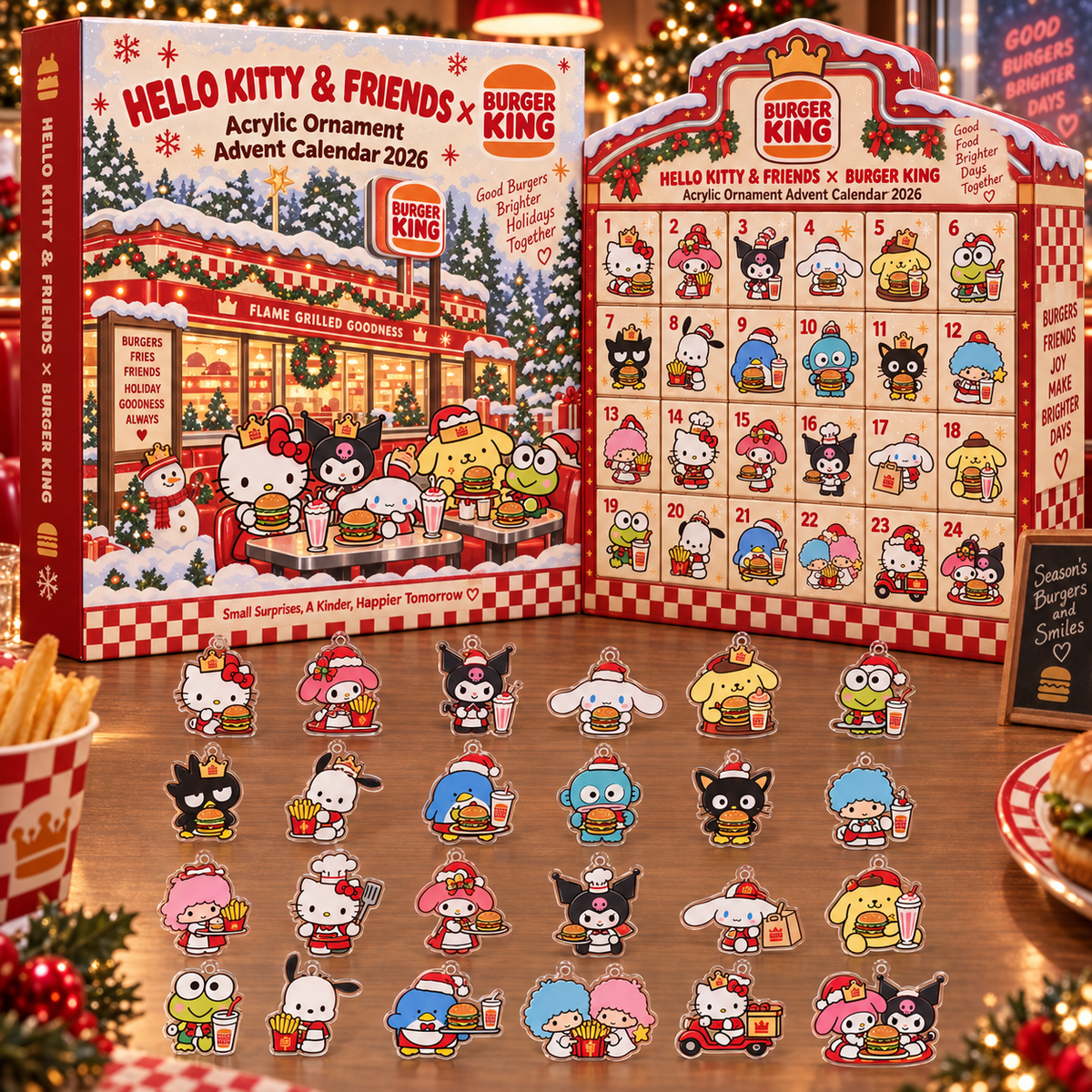 Hello Kitty And Friends x Burger King Advent Calendar 2026 Christmas Tree Ornament Holiday Decor - Foxy23shop