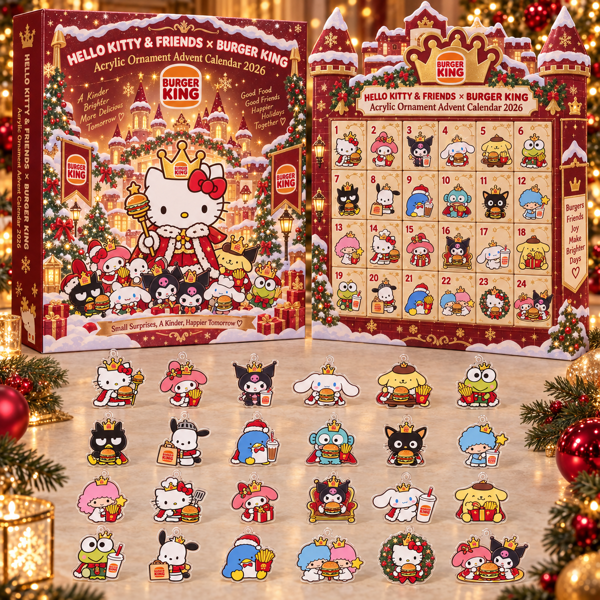Hello Kitty And Friends x Burger King Advent Calendar 2026 Christmas Tree Topper Ornament Decor - Foxy23shop