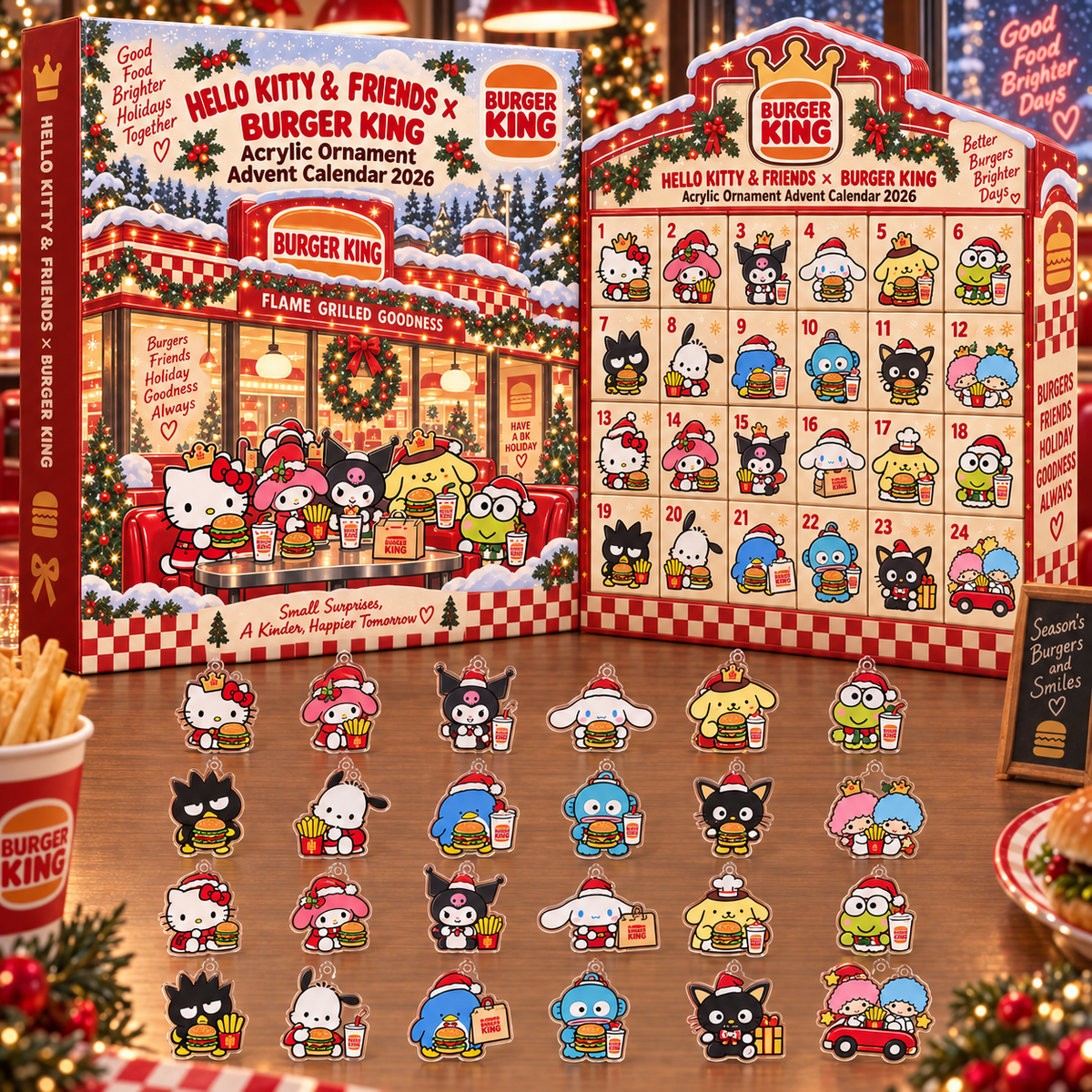 Hello Kitty And Friends x Burger King Advent Calendar 2026 Grinch Photo Christmas Ornament - Foxy23shop