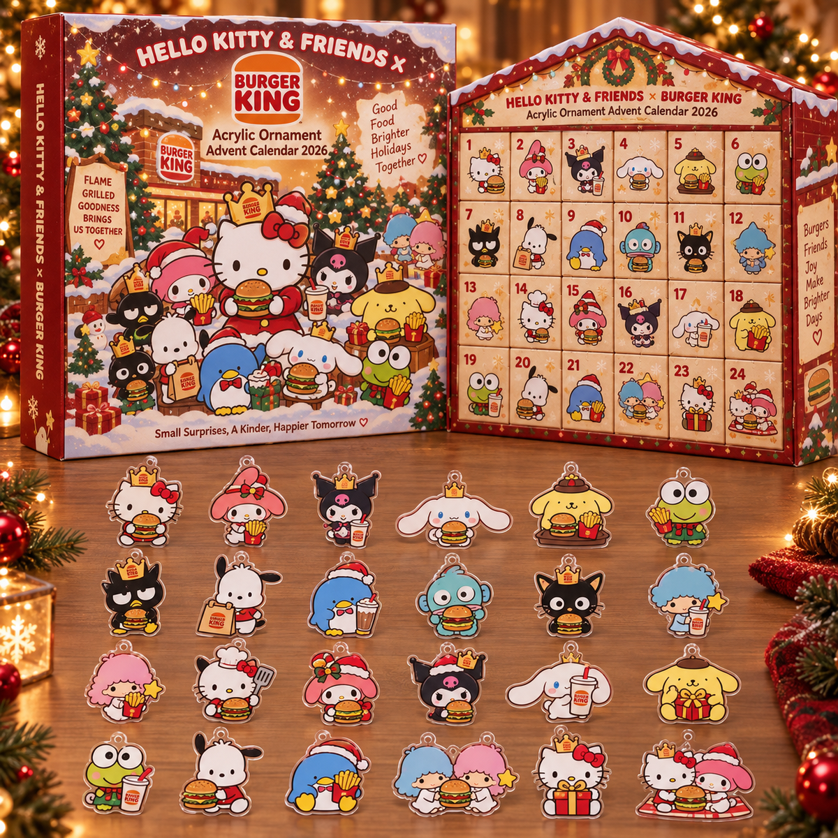 Hello Kitty And Friends x Burger King Advent Calendar 2026 Old World Christmas Tree Ornament - Foxy23shop