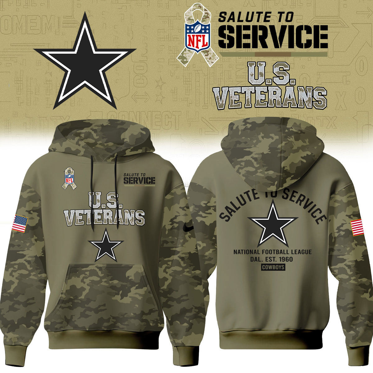 Dallas Cowboys Merch NFL 2026 Salute To Service Hoodie Gifts For Cowboys Nation - Foxy23shop