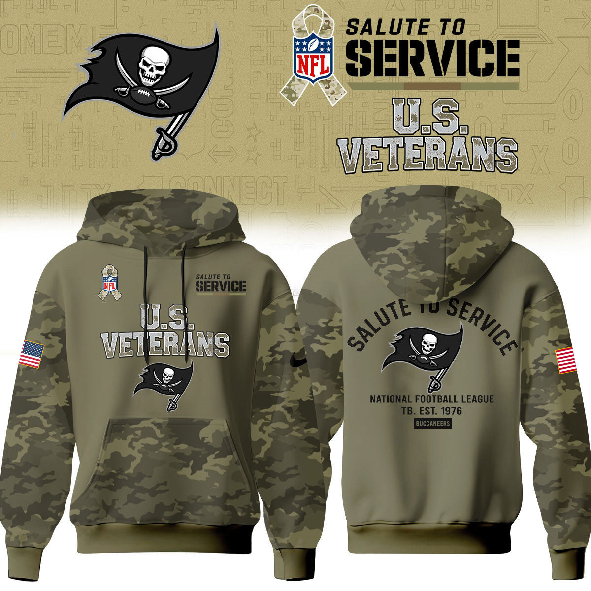 Tampa Bay Buccaneers Merch NFL 2026 Salute To Service Hoodie Gifts Idea For Fans - Foxy23shop