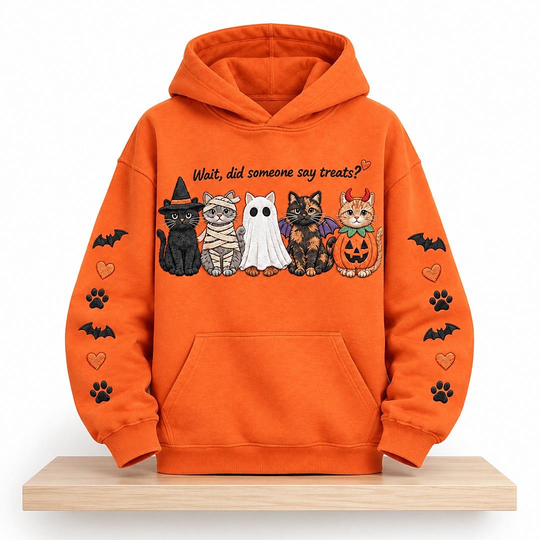 Wait Did Someone Say Treats Halloween 2026 Hoodie Cat Halloween Costume Gift For Pet Lover - Foxy23shop