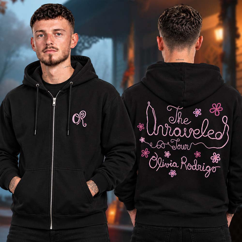 Olivia Rodrigo Merch The Unraveled Tour 2026 Logo Zip Up Hoodie Gifts For Olivia Rodrigo Lover - Foxy23shop