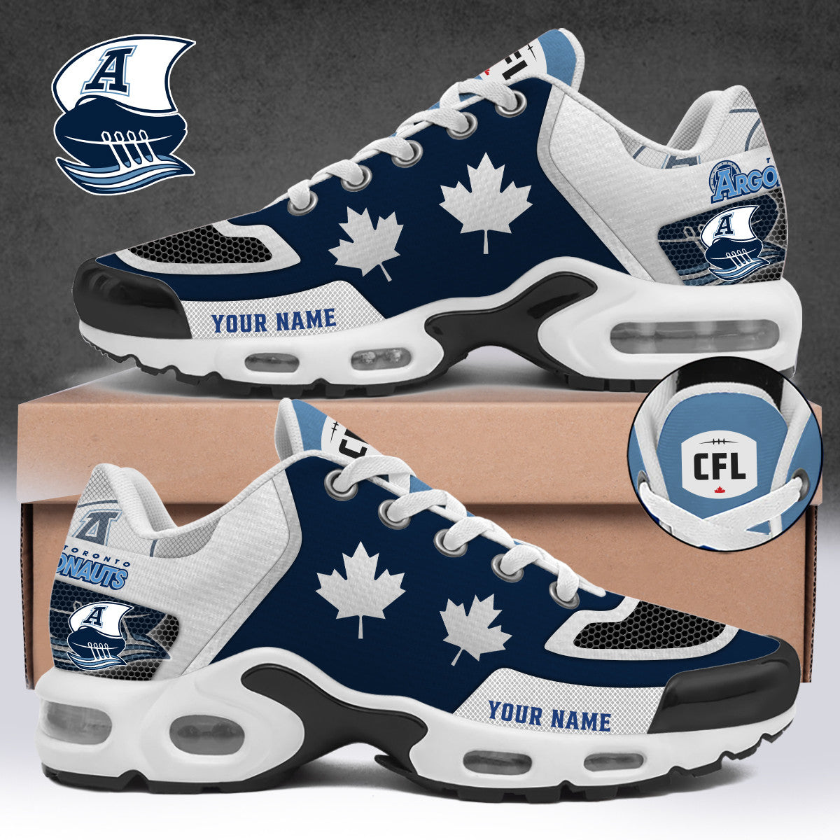 Customized Toronto Argonauts Merch Air Max Plus Sneakers Unique Gifts For Football Fans - Foxy23shop
