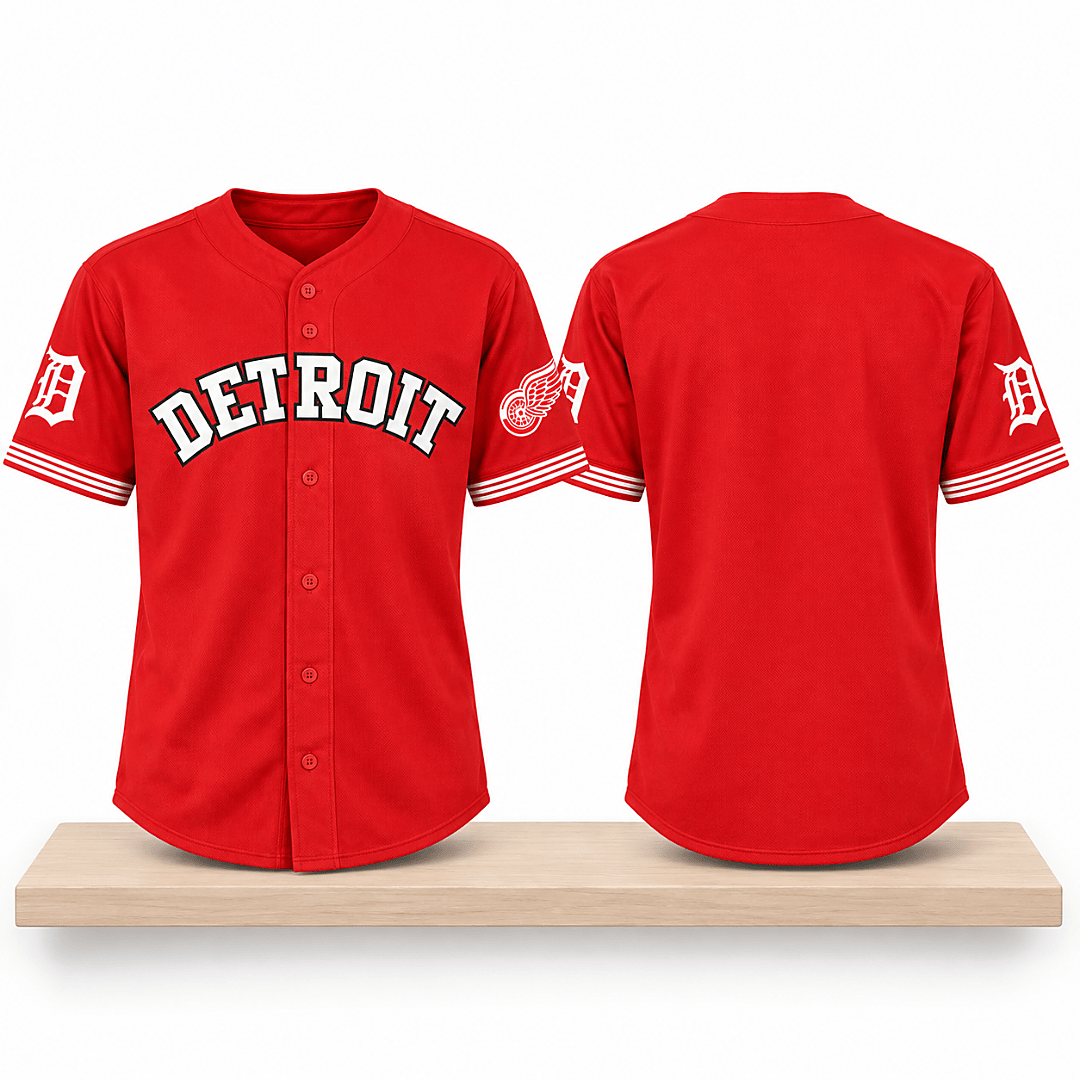 Detroit Red Wings Baseball Jersey 2026 Detroit Red Wings Merch Fan Gear - Foxy23shop