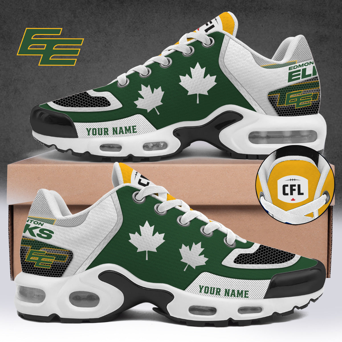 Customized Edmonton Eskimos Merch Air Max Plus Sneakers Unique Gifts For Football Fans - Foxy23shop