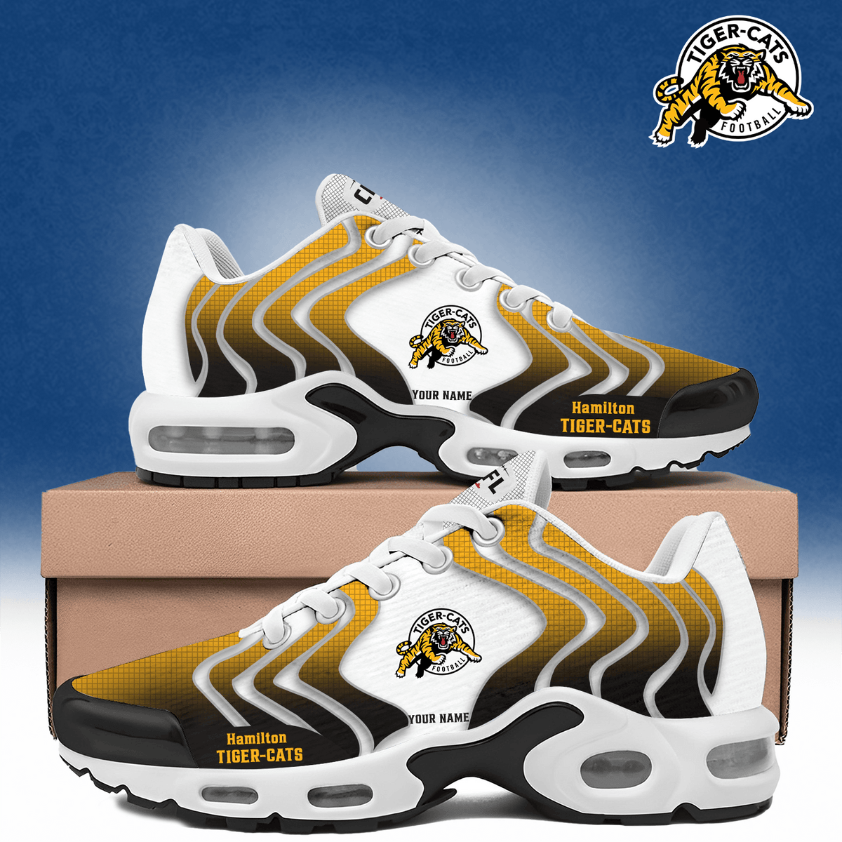 Customized Hamilton Tiger-Cats Merch Air Max Plus Sneakers Best Gifts For Football Fans - Foxy23shop