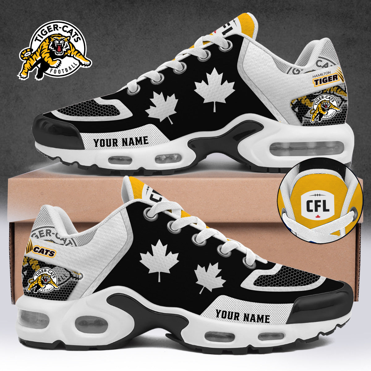 Customized Hamilton Tiger-Cats Merch Air Max Plus Sneakers Unique Gifts For Football Fans - Foxy23shop