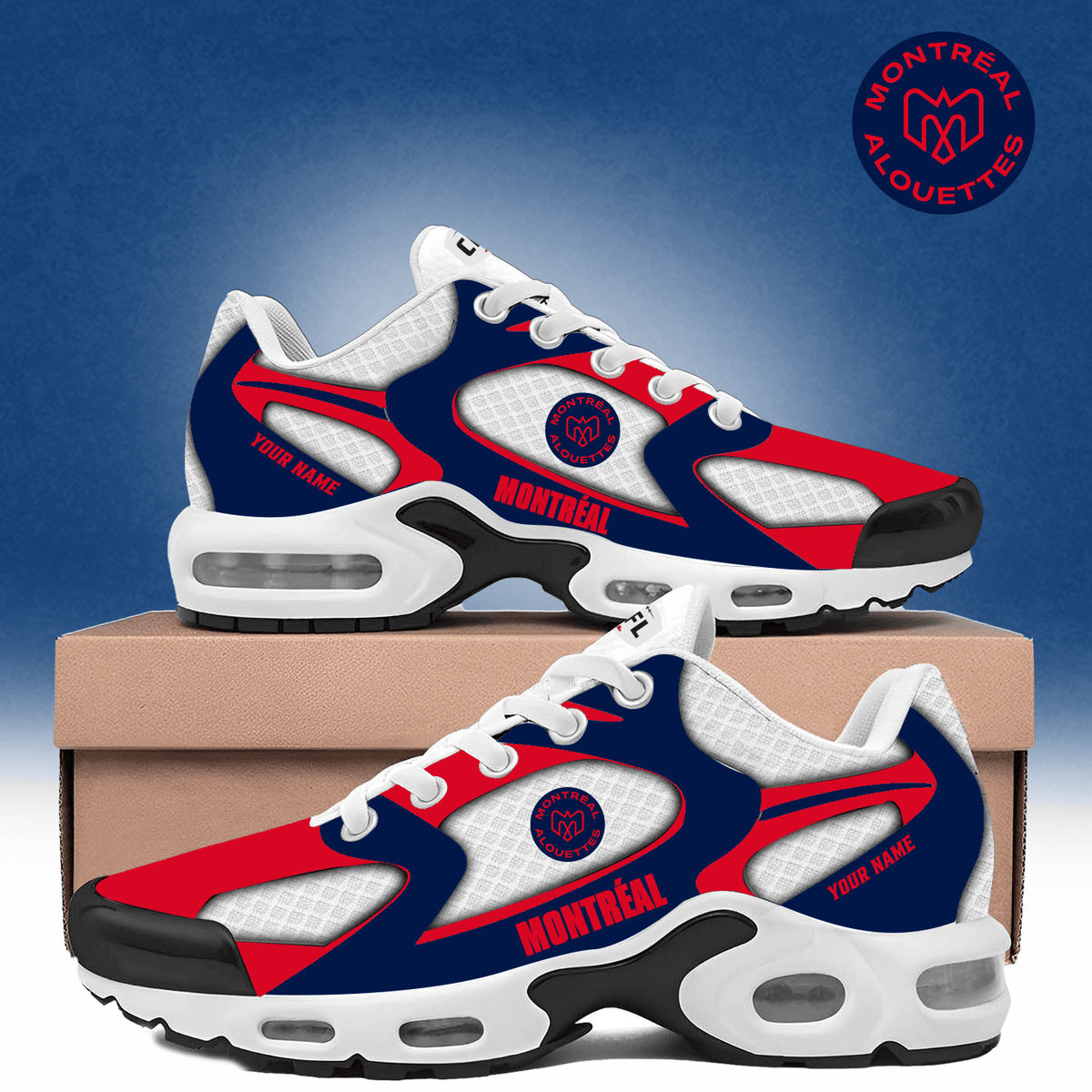 Customized Montreal Alouettes Merch Air Max Plus Sneakers Football Related Gifts - Foxy23shop