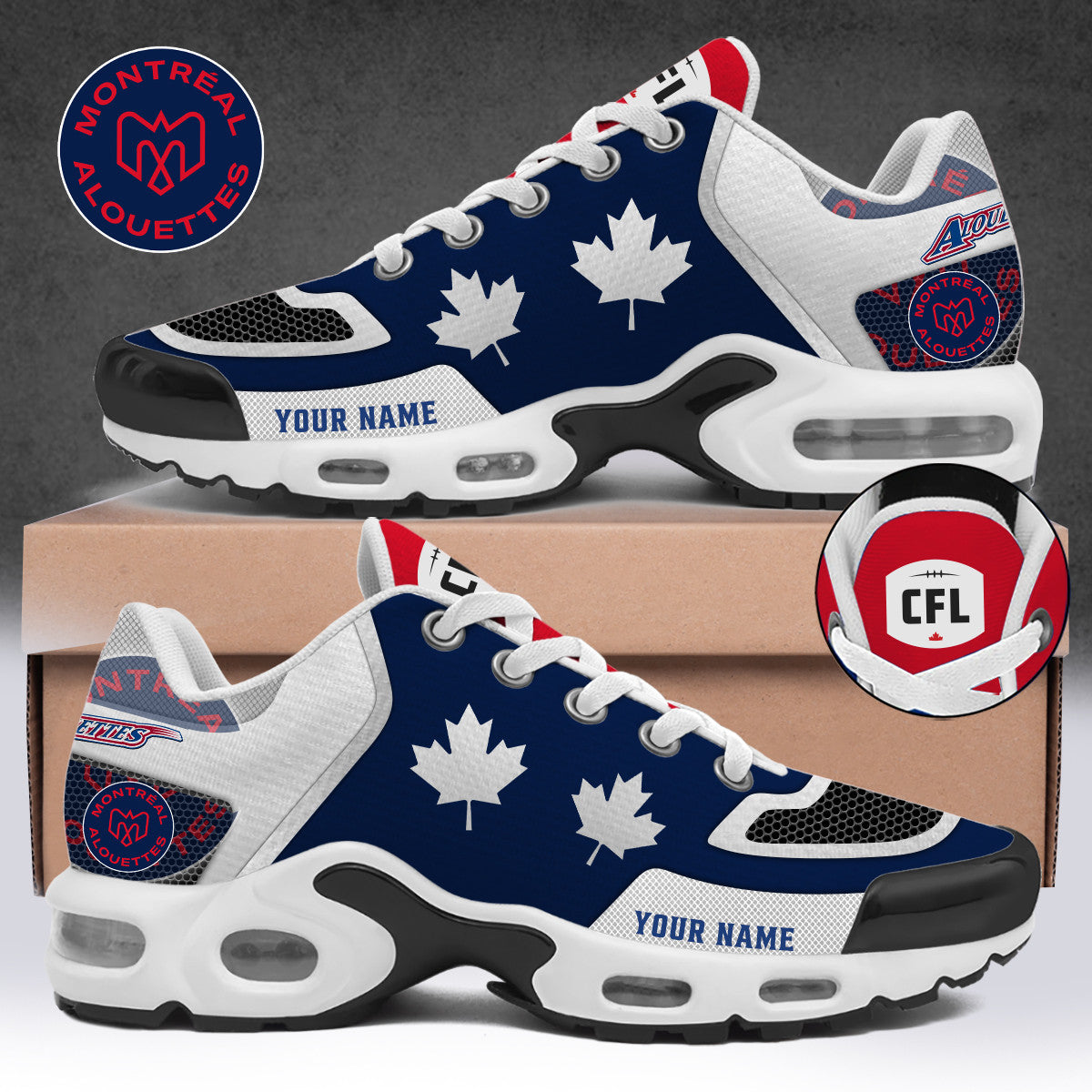 Customized Montreal Alouettes Merch Air Max Plus Sneakers Unique Gifts For Football Fans - Foxy23shop