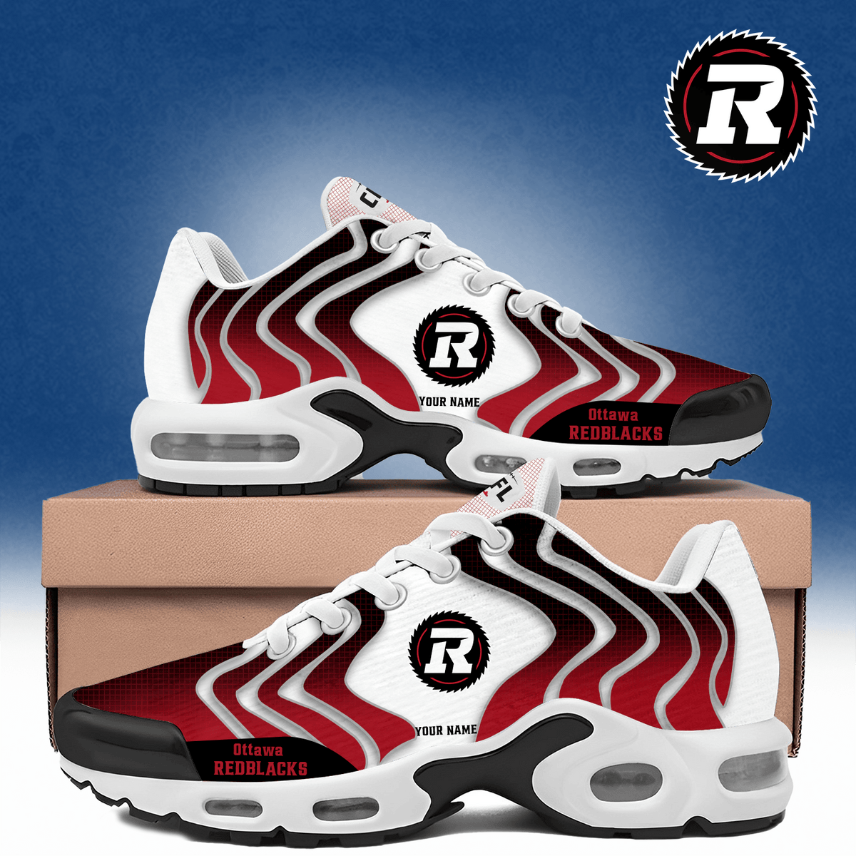 Customized Ottawa Redblacks Merch Air Max Plus Sneakers Gift Ideas For Football Lovers - Foxy23shop