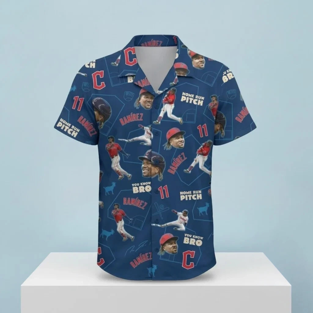 Cleveland Guardians Jose Ramirez Camp Hawaiian Shirt Cleveland Guardians Merch Fan Gear - Foxy23shop