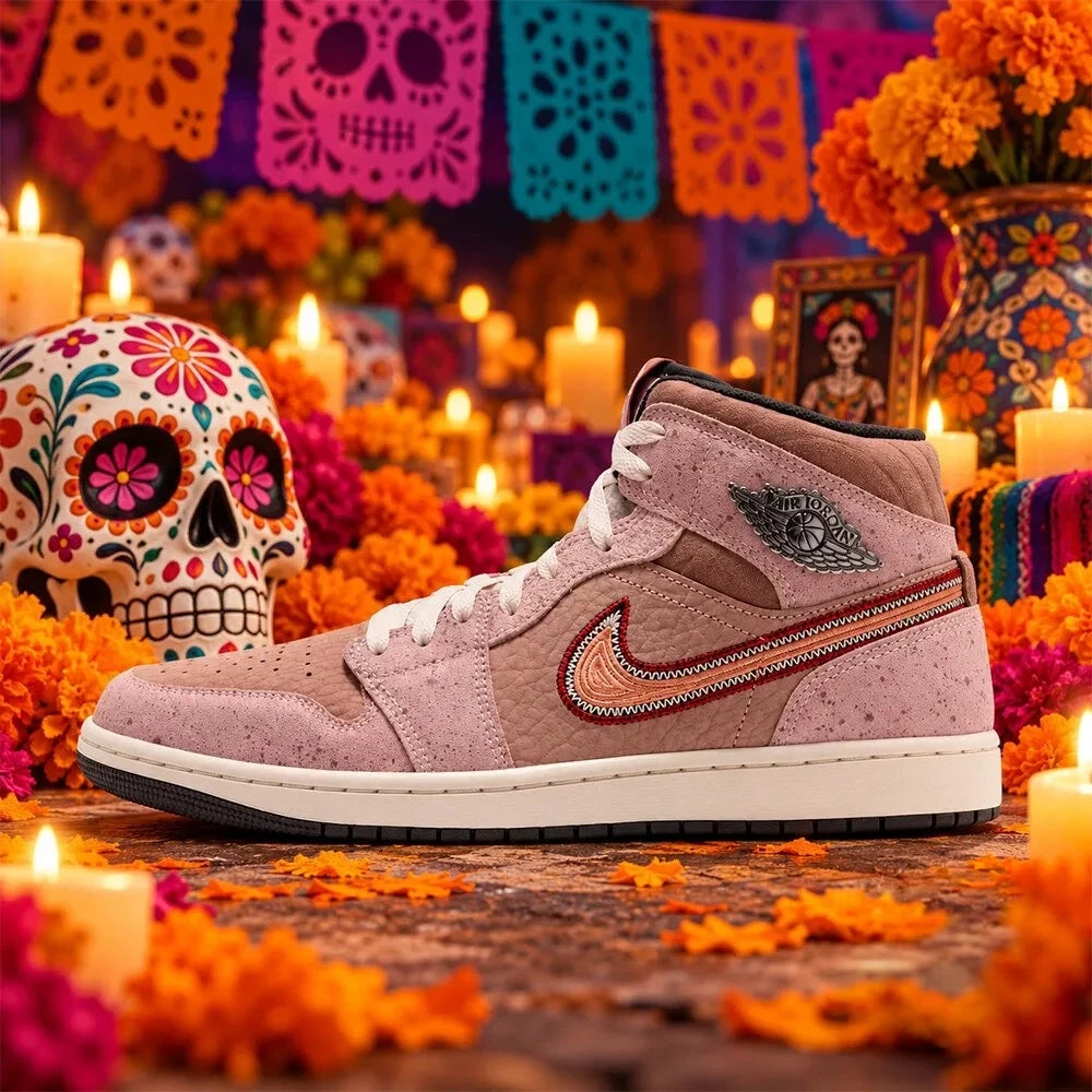 Mid SE Dia De Muertos Sneakers Day Of The Dead Merch Gifts Ideas For Besties - Foxy23shop