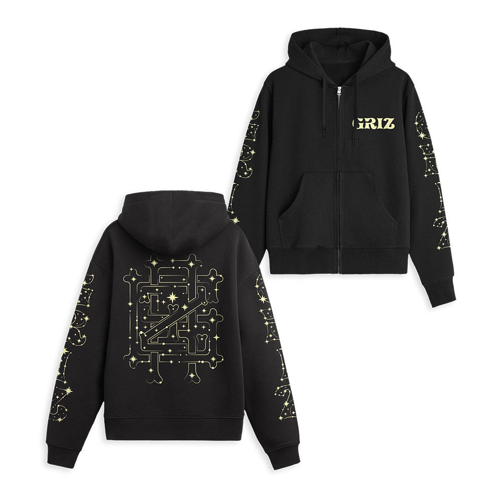 Griz Valley Of The Seven Stars Merch Constellation Zip Hoodie Music Lover Gift - Foxy23shop