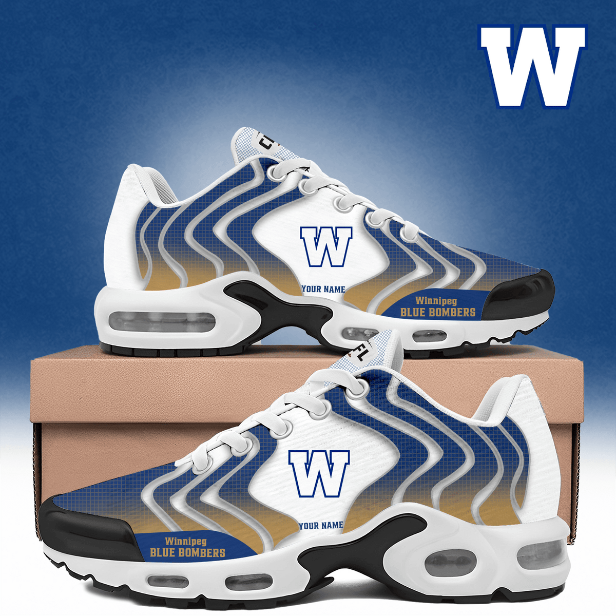 Customized Winnipeg Blue Bombers Merch Air Max Plus Sneakers Birthday Gift For Husband - Foxy23shop