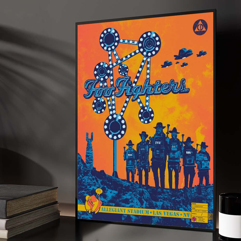 Foo Fighter Las Vegas NV Event Poster Foo Fighters Concert Poster Gifts For Rock Fans - Foxy23shop