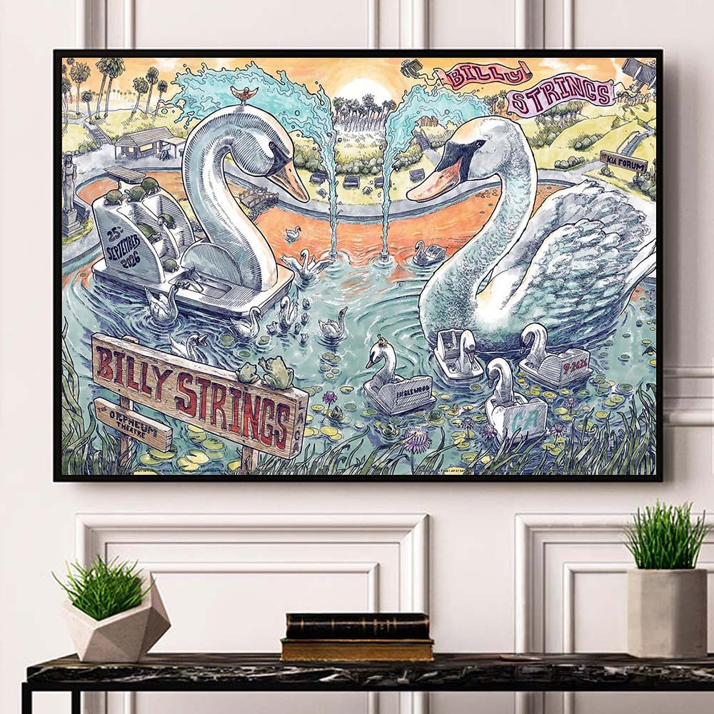 Billy Strings Los Angeles And Inglewood California 2026 Single Night Combined Canvas Billy Strings Concert Poster - Foxy23shop