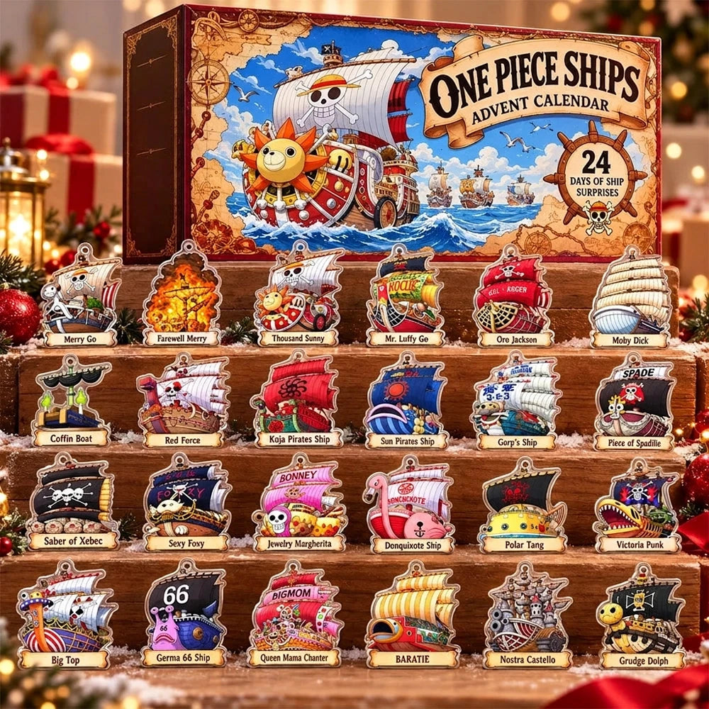One Piece Pirate Ships Acrylic Concept Fan Advent Calendar Xmas Countdown Presents For One Piece Lovers - Foxy23shop