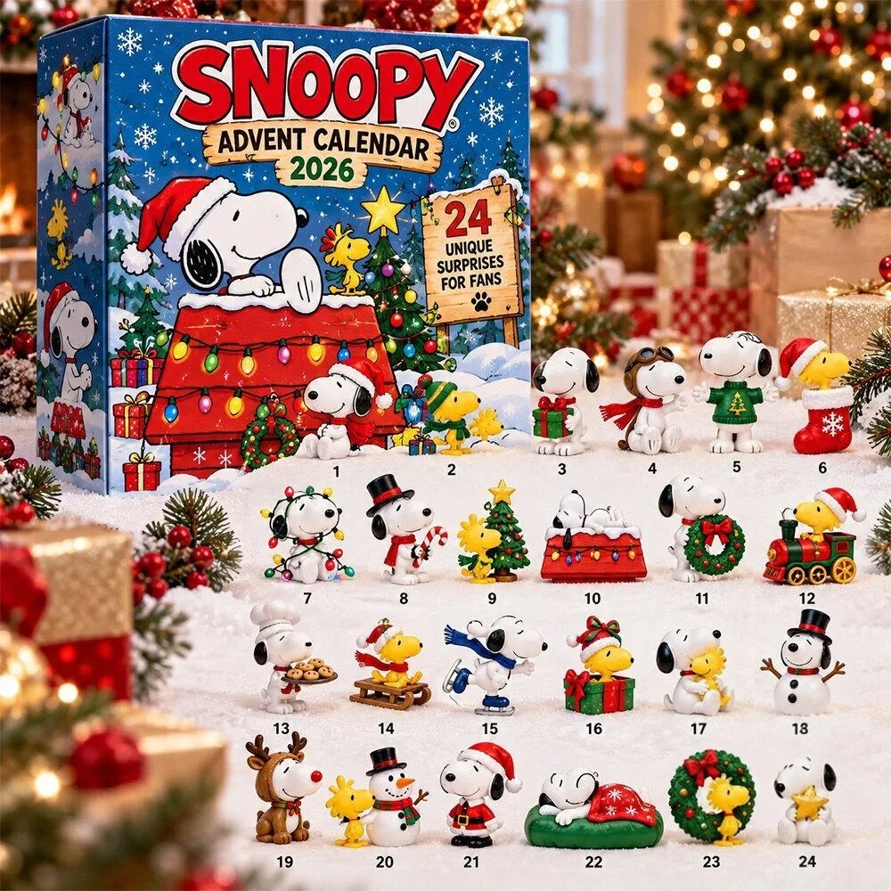 Snoopy Peanuts Holiday Advent Calendar 2026 Xmas Countdown Gifts For Snoopy Lover - Foxy23shop
