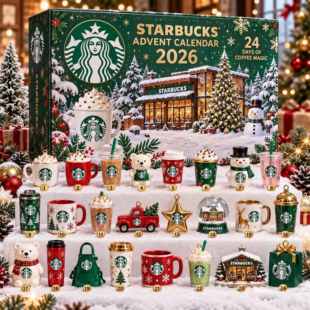 Starbucks 2026 Advent Calendar 24 Days Of Coffee Collectibles Xmas Countdown Gifts For Coffee Lover - Foxy23shop