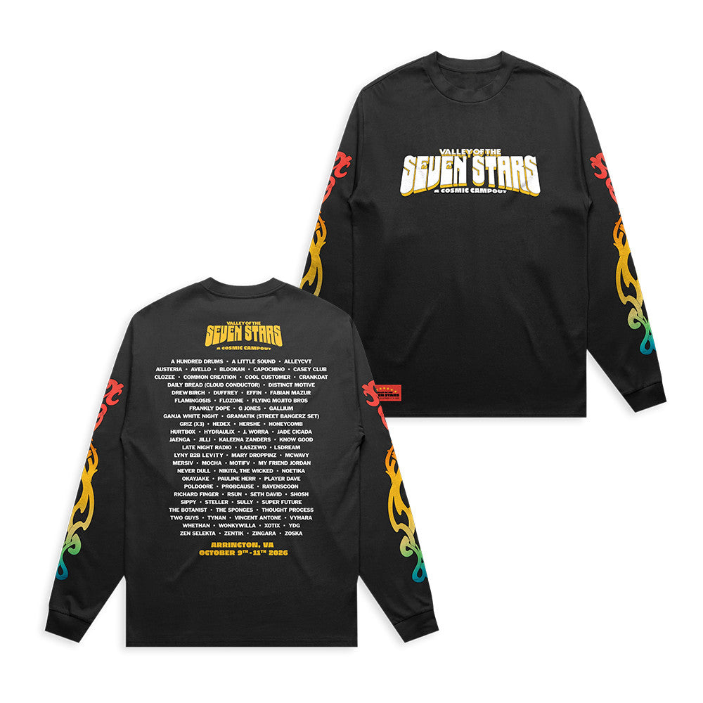 Griz Valley Of The Seven Stars Merch Cosmic Family Line Up Long Sleeve Shirt Music Lovers Gift - Foxy23shop