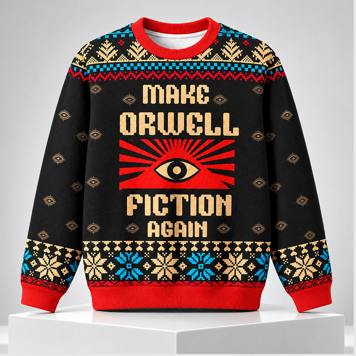 Make Orwell Fiction Again Christmas 2026 Ugly Sweater Xmas Clothing Gift Ideas - Foxy23shop
